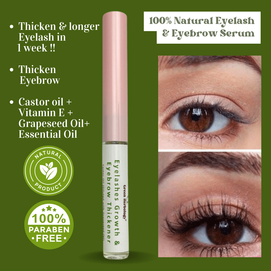 100 Pure Castor Oil EyeLash Growth Serum Green Herbology