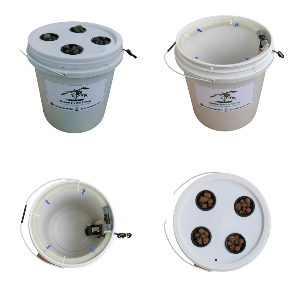 Hydroponics Home Grower Kit 4 Plants Hydroponics Bucket for Leafy and