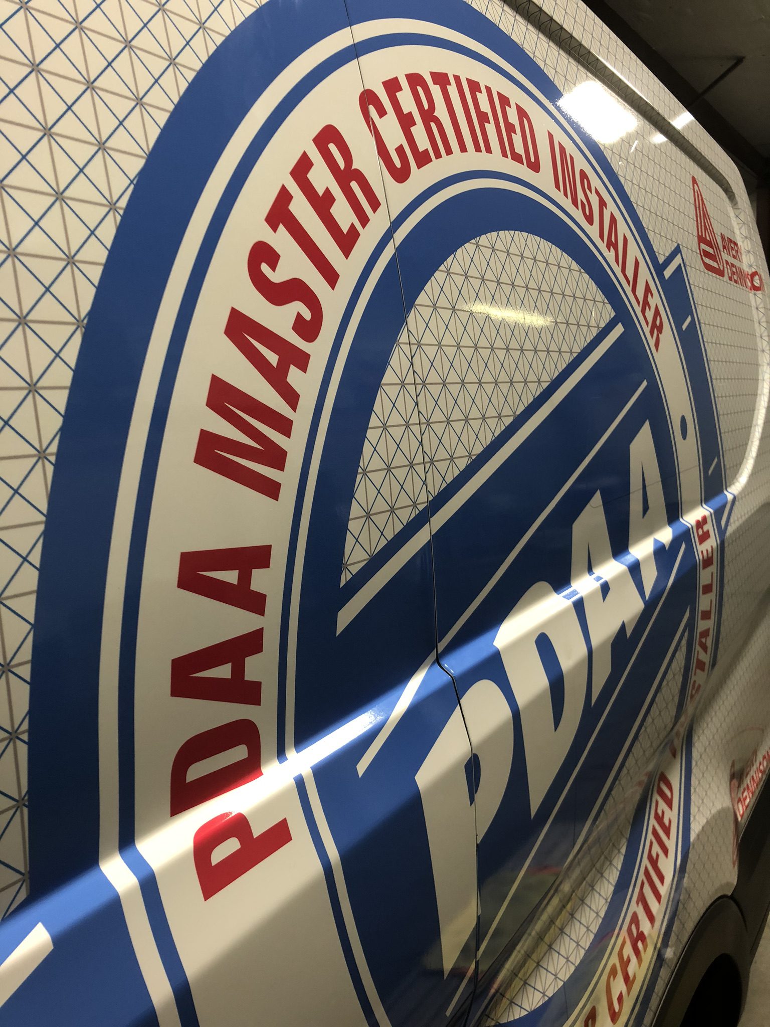 PDAA Master Installer Vinyl Wrap on Van Green Light Graphics