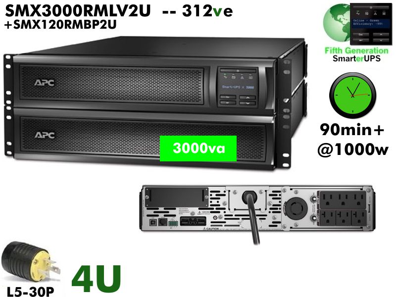 3000va APC 5th Gen SmartUPS X - 120v -2U - XL - LCD SMX3000RMLV2U