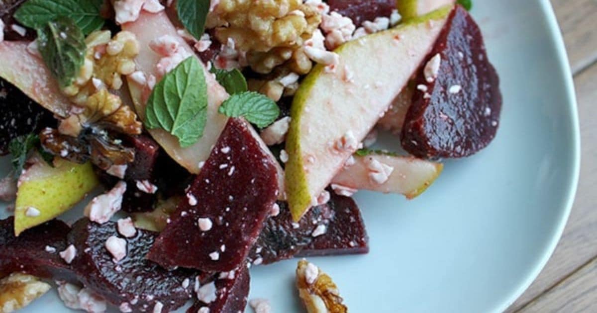 Pear and Beet Salad With Walnuts and Goat Cheese - GreenLiteBites