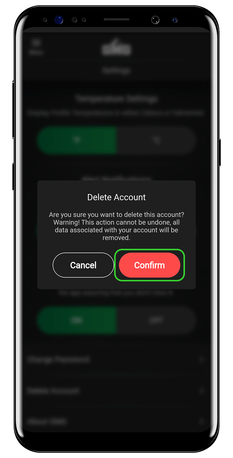 Delete your GMG App Account & Data