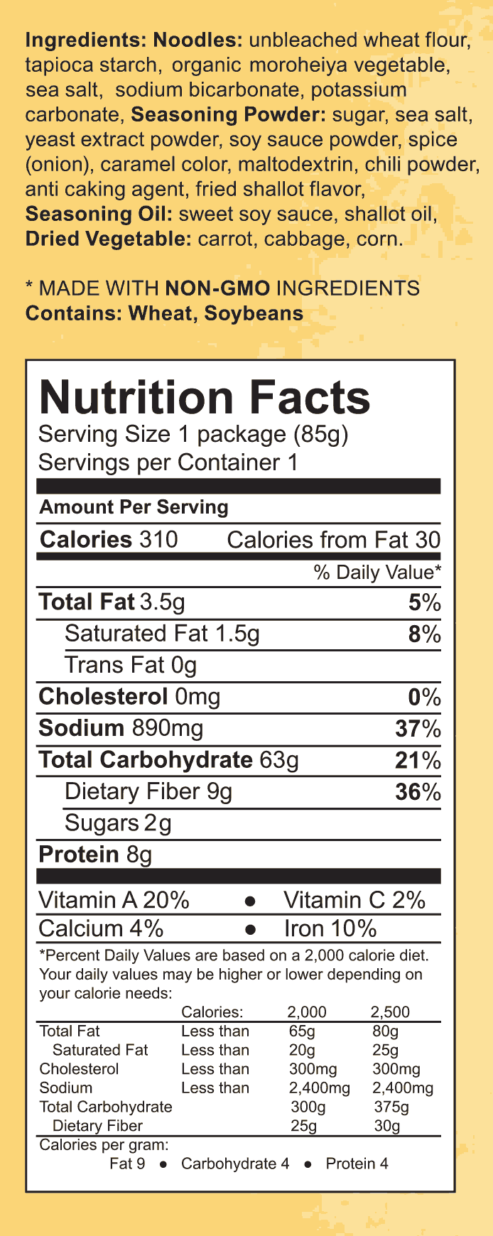 restaurant yakisoba calories