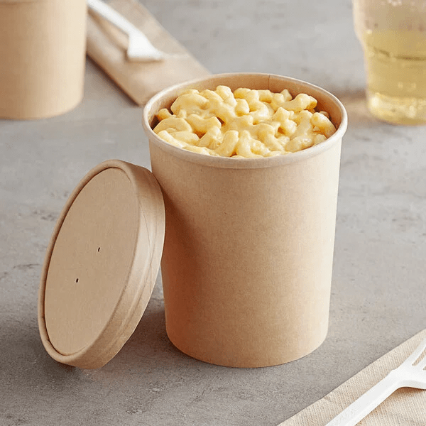 Kraft Paper Soup Cup with Vented Lid 32oz 500/case Green Packaging