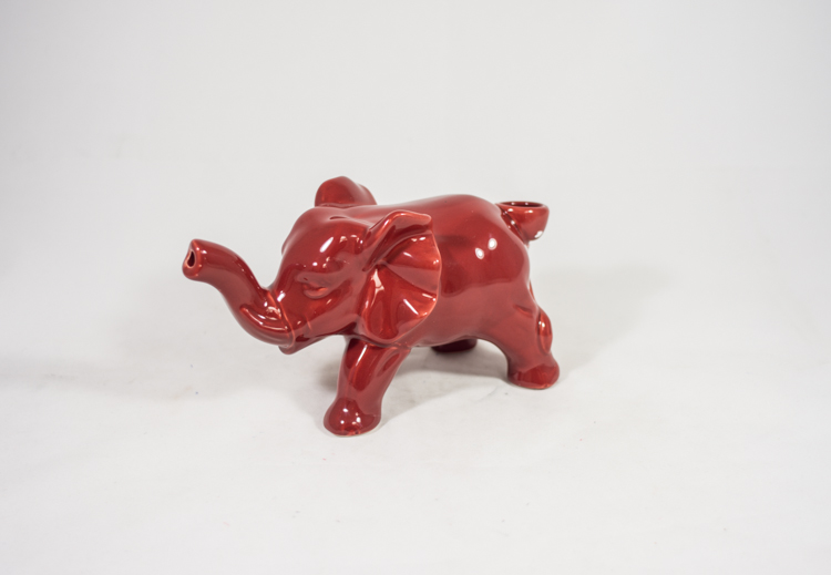 Mug Red Ceramic Elephant Pipe » Green Panther
