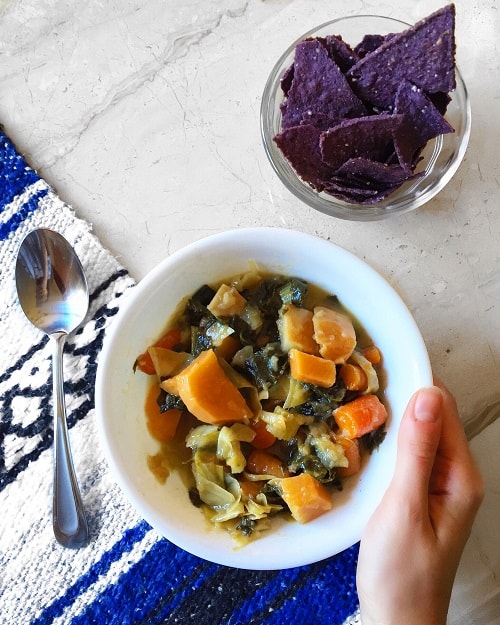 Sweet & Spicy Slow Cooker Root Vegetable Stew GreenpointersGreenpointers