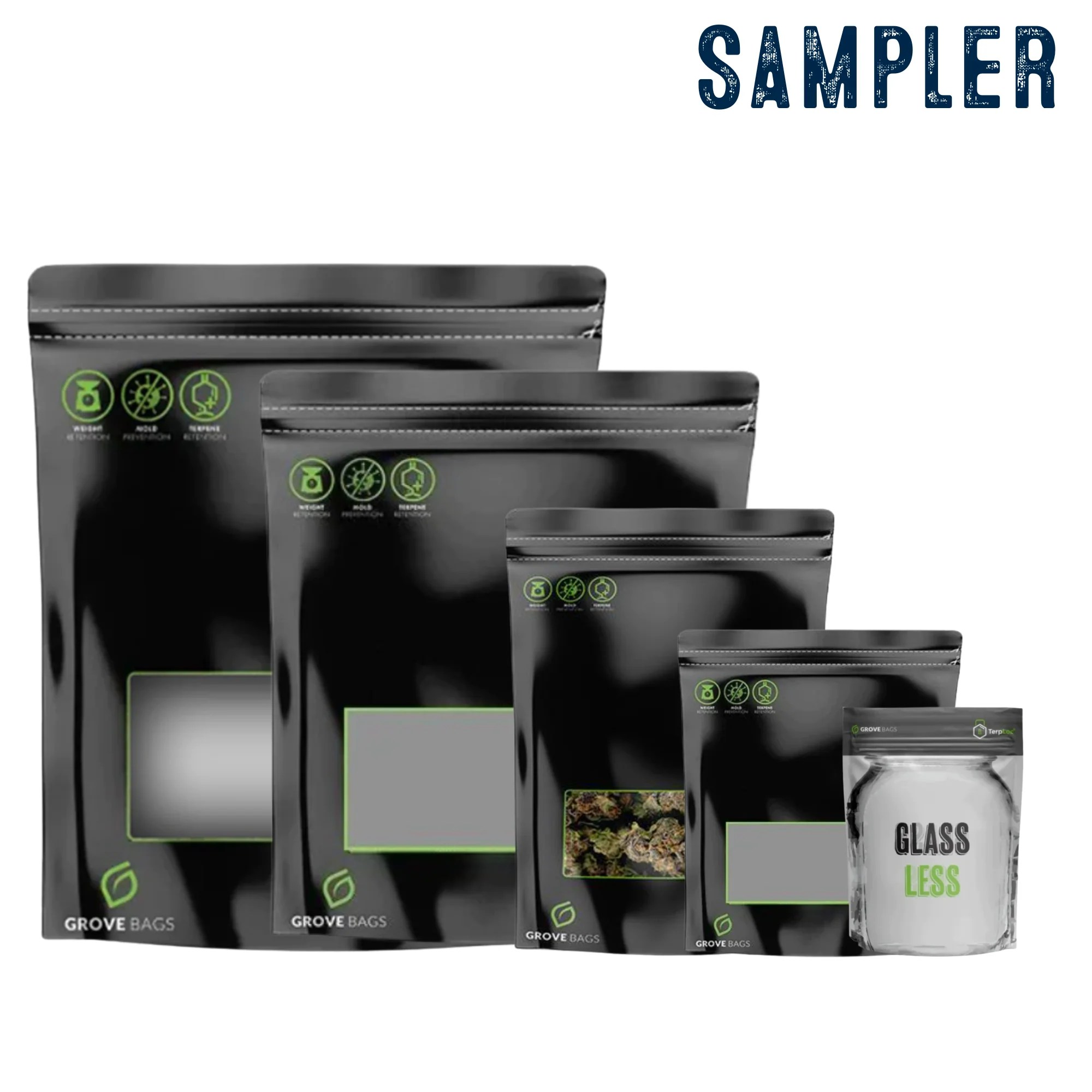 Grove Bags TerpLoc Curing & Storage Bags (Sampler Pack) Green Rush