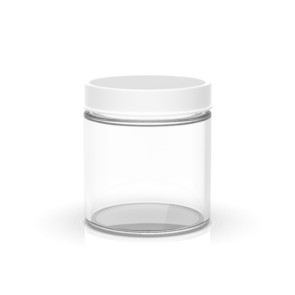 Buy 3 ounce Jars Clear White Glass Green Rush Packaging