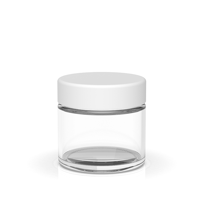 Buy White 2 oz Jars CR Clear Glass Green Rush Packaging