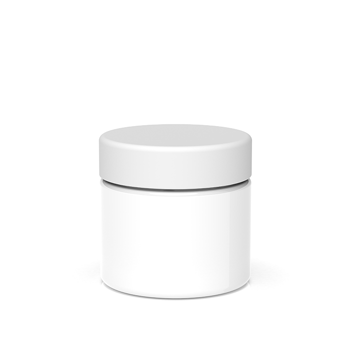 2 oz Child Resistant Glass Jars White Green Rush Packaging