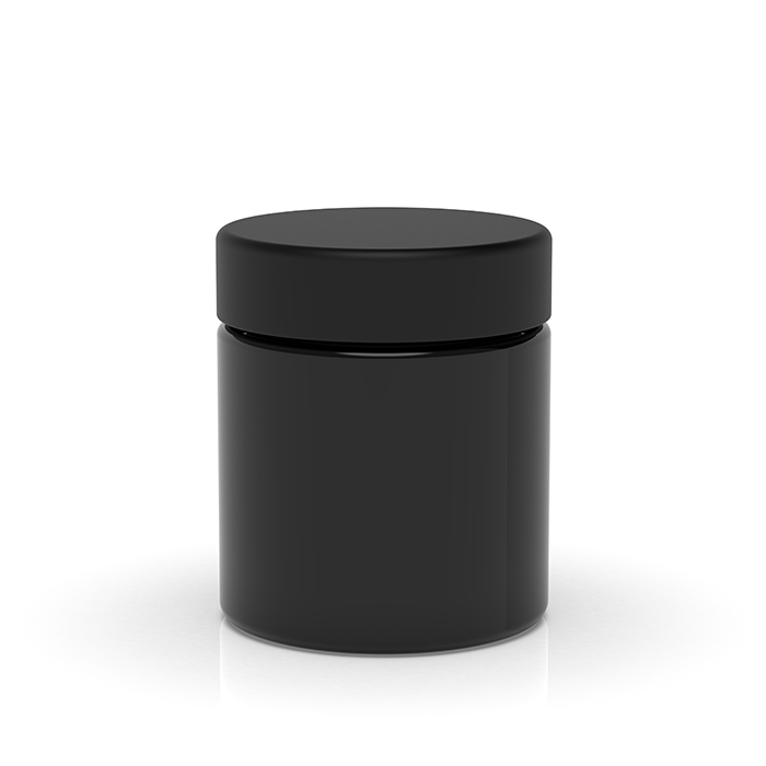 Buy 3 oz Black Glass Jars CR Green Rush Packaging