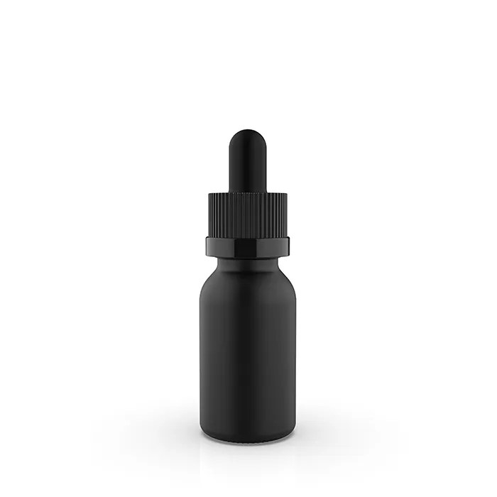 CR 15ml Matte Black Tincture Bottles Green Rush Packaging