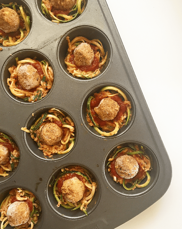 Meatball Marinara Zucchini Nests Greens & Fries