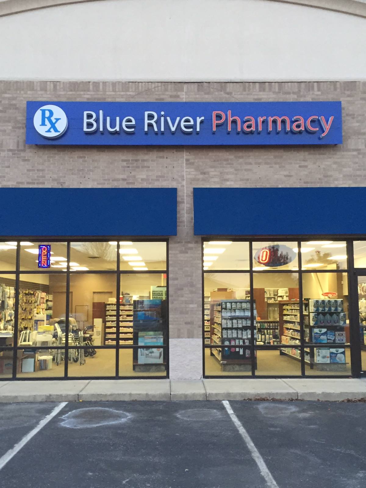 Blue River Pharmacy Internally Illuminated Channel Letters GSC 750