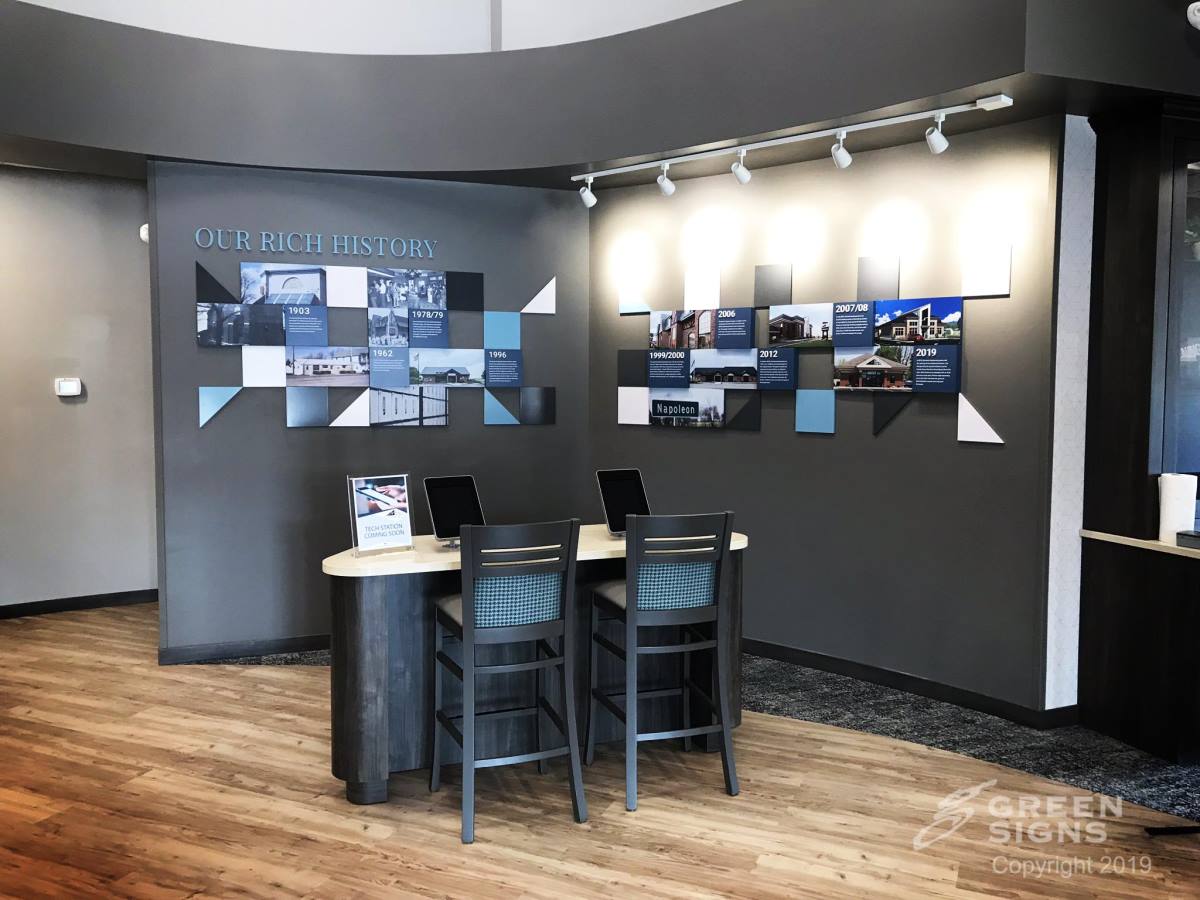 Napoleon State Bank (Lincoln St) Internally Illuminated Pylon w/ EMC