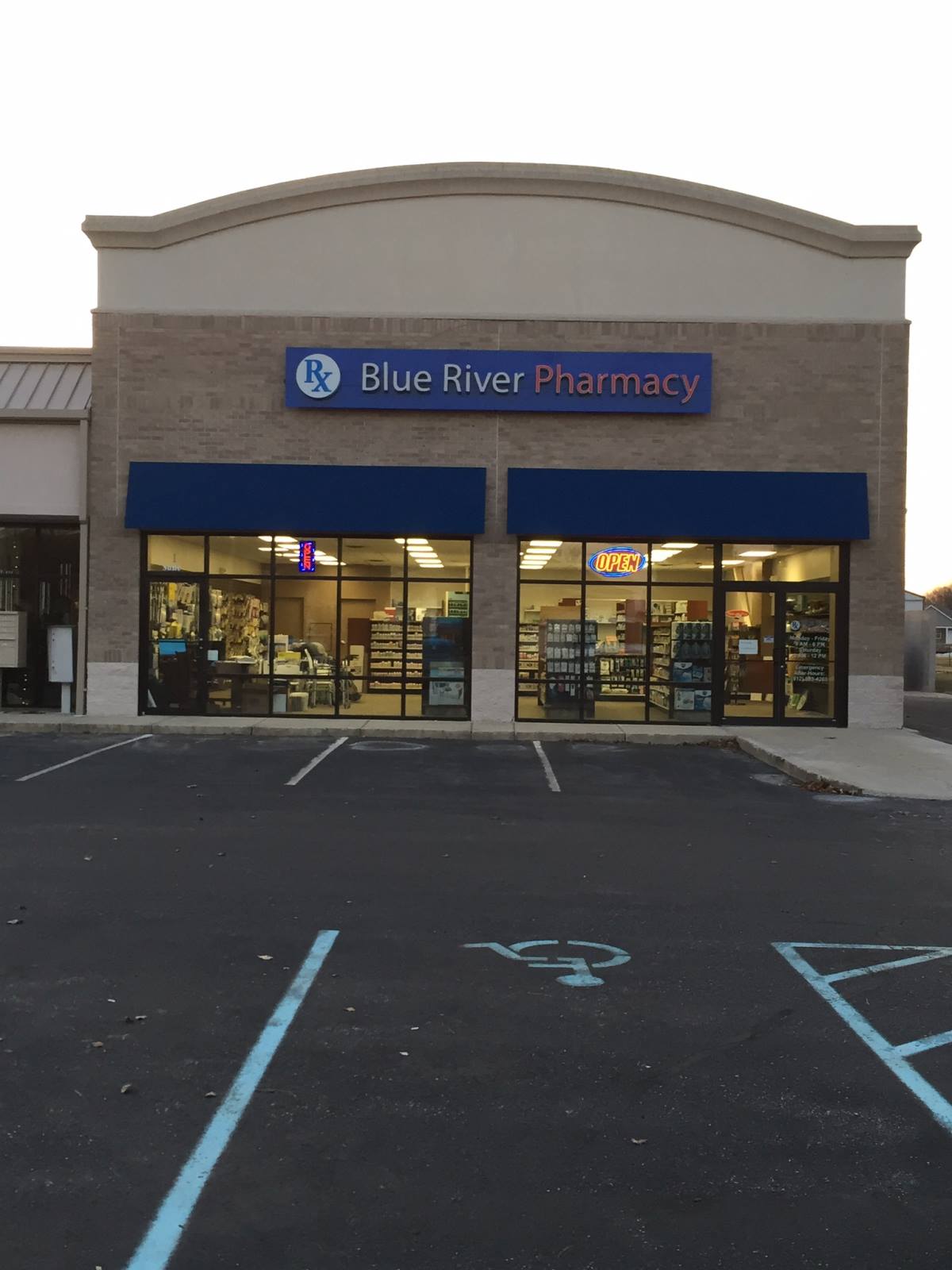 Blue River Pharmacy Internally Illuminated Channel Letters GSC 750