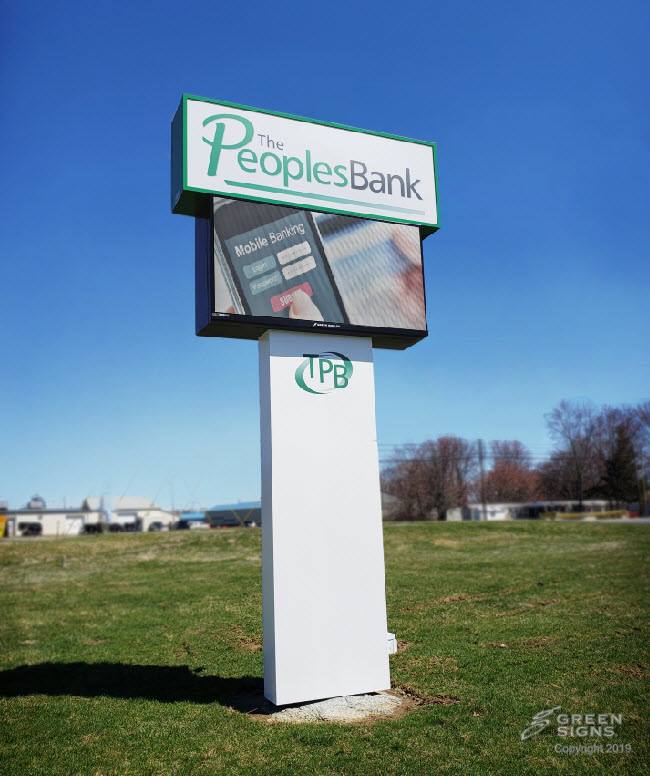The Peoples Bank (West) Internally Illuminated w/ Double