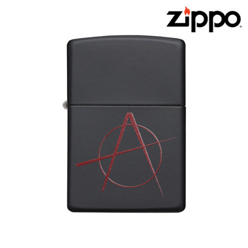 ZIPPO LIGHTER MATTE BLACK ANARCHY Green Stack Supply