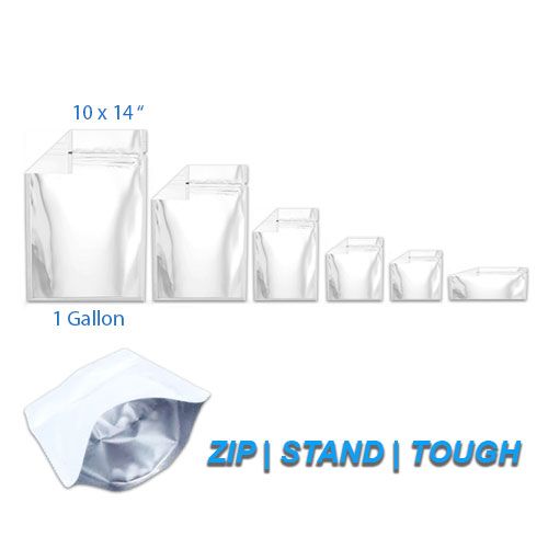 1 Gallon 11X14″ Mylar Bag 14mm Thickness MOQ 1000 Green Stack Supply