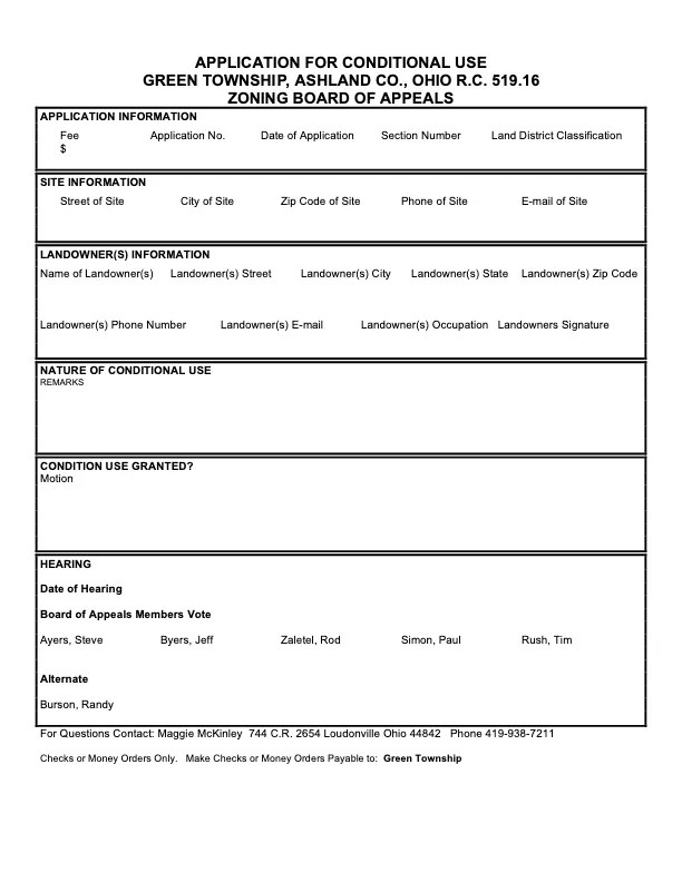 Zoning Green Township