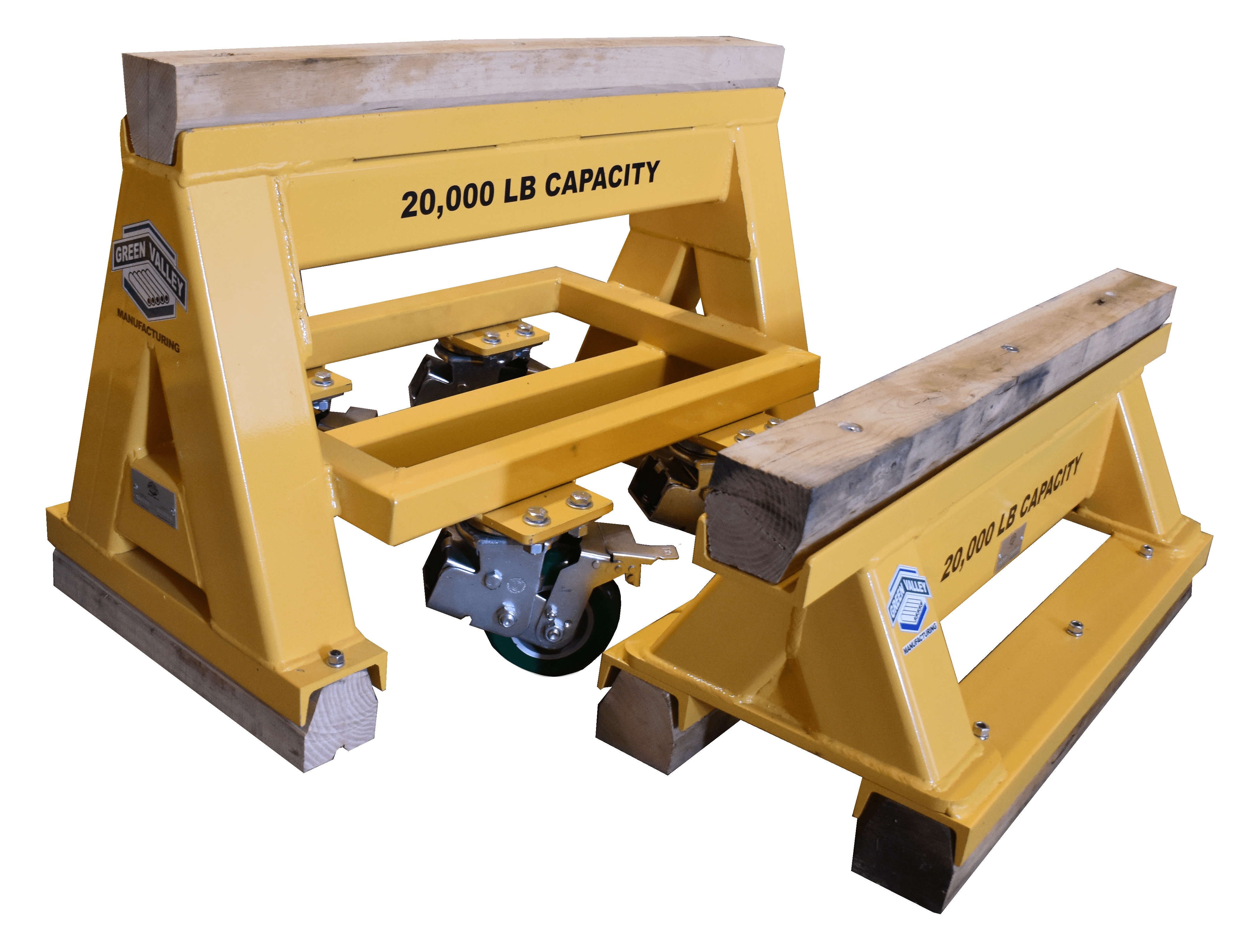 20,000 lb. Wood Top Spring Loaded Compression Caster & Stationery Industrial Work Horse (194757