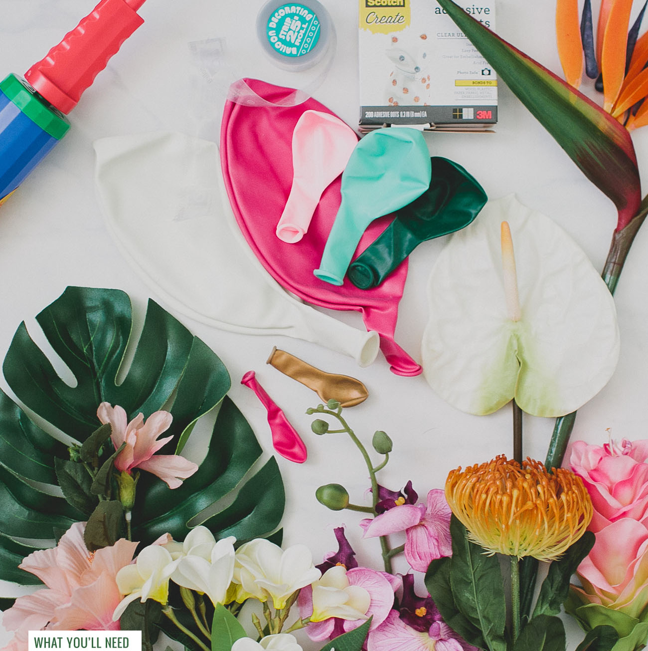 DIY Floral Balloon Arch Green Wedding Shoes