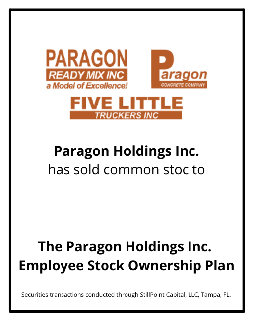 GCG's ESOP Group Advises on the Sale of Paragon Holdings Inc