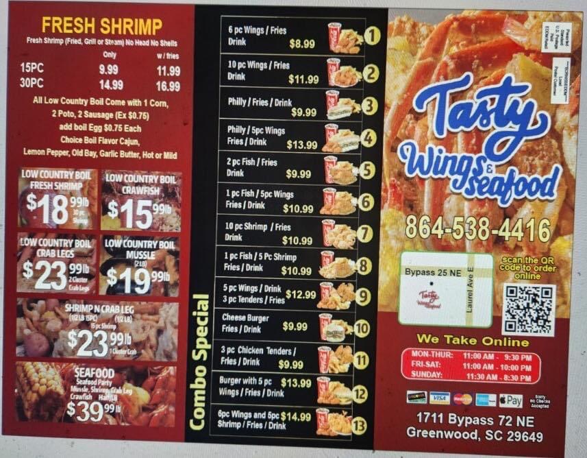 Tasty Wings & Seafood Opens Tomorrow