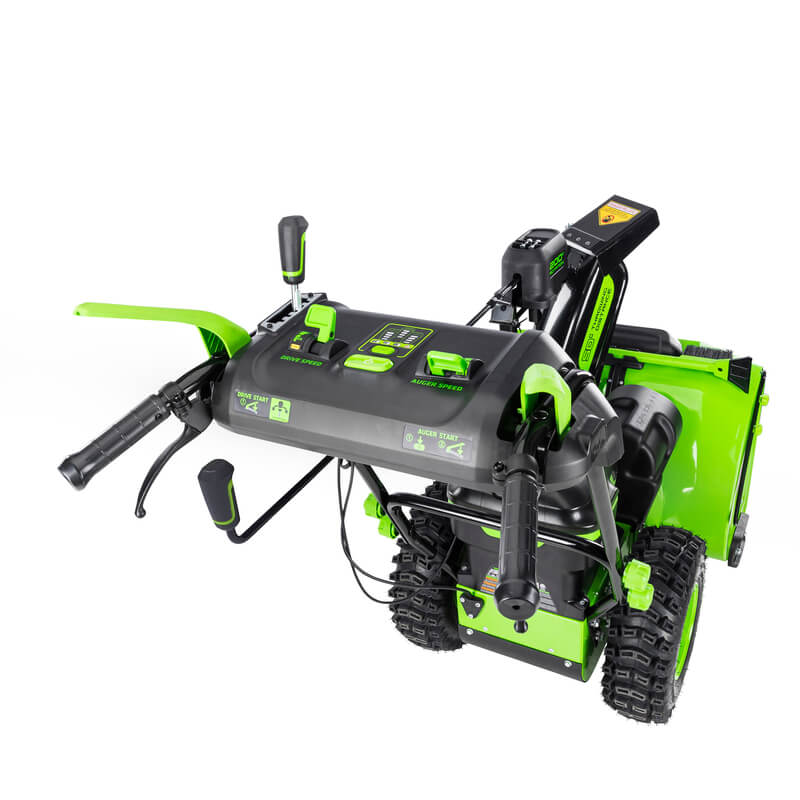 Greenworks 80V 24'' Dual Stage Snow Thrower, (3) 4.0Ah Batteries and D