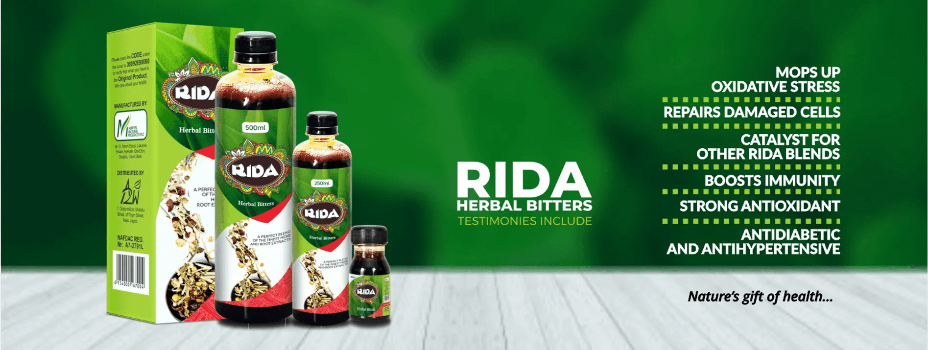 Rida Bitters Green World Herbal Supplements