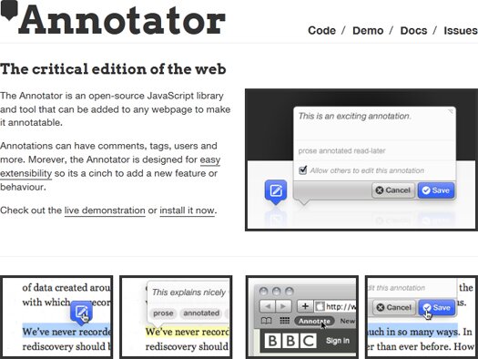 JavaScript Library for Adding Annotations To Web Pages: Annotator | Greepit