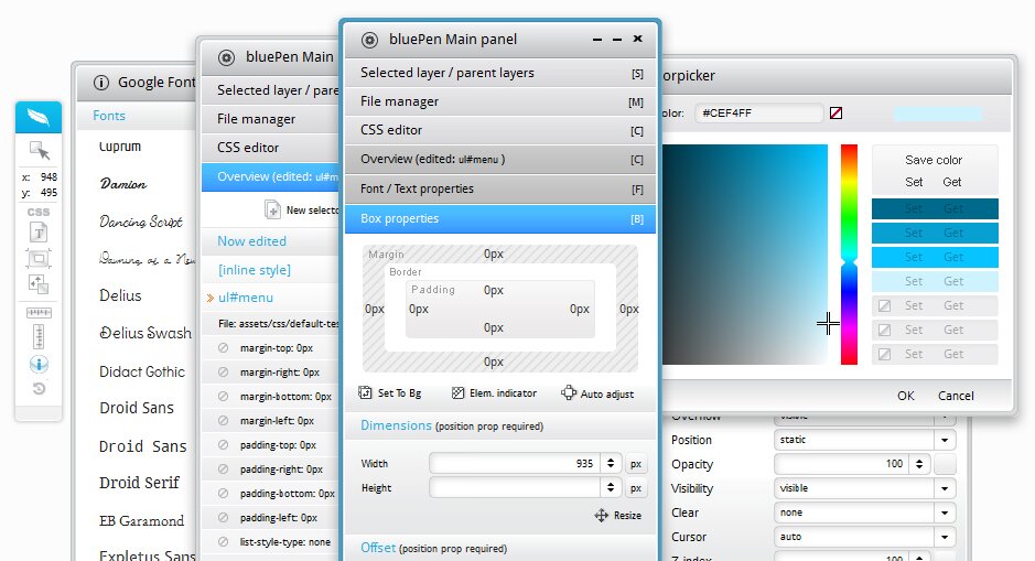 Online Visual CSS Editor bluePen
