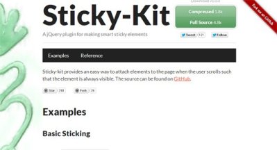 A jQuery Plugin for Making Smart Sticky Elements - Sticky-Kit | Greepit