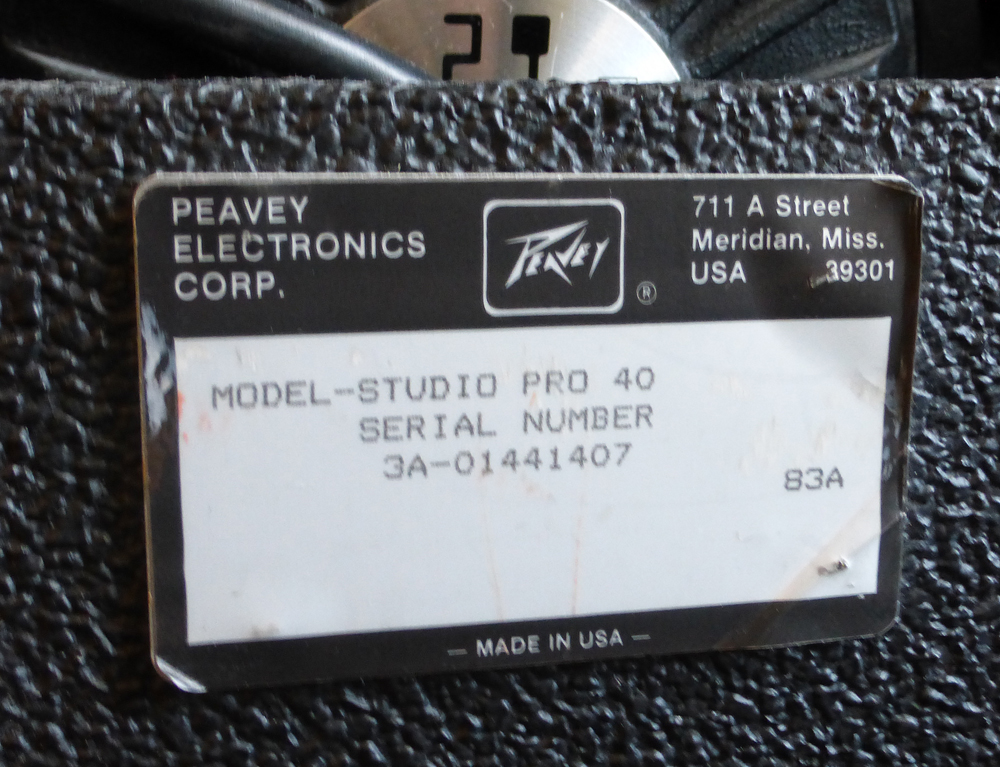 1982 Peavey Studio Pro 40 Amp - SOLD - Greg Boyd's House of Fine