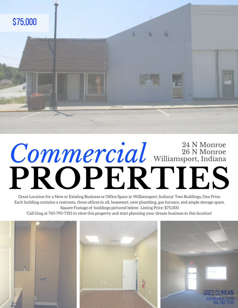 Commercial Properties Williamsport, Indiana Greg Clingan Auctions