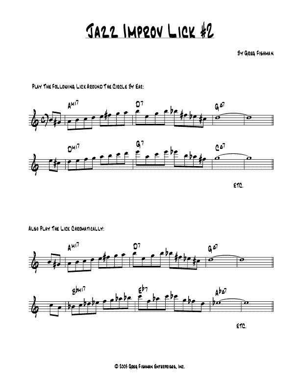 FREE STUFF Greg Fishman Jazz Studios