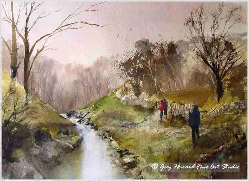 Title Riverside II This is an original watercolour painting by UK