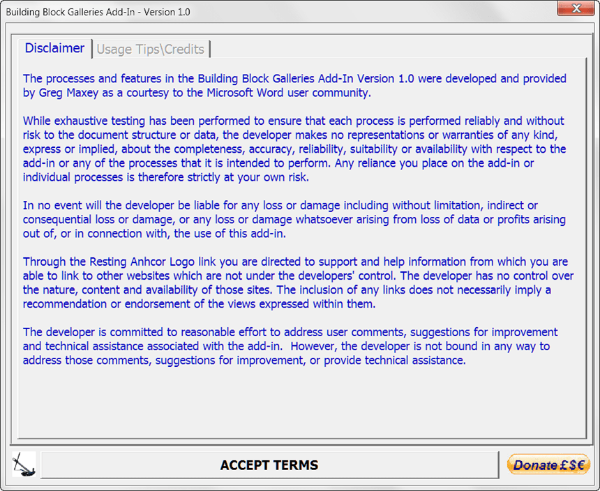 Building Blocks & AutoText
