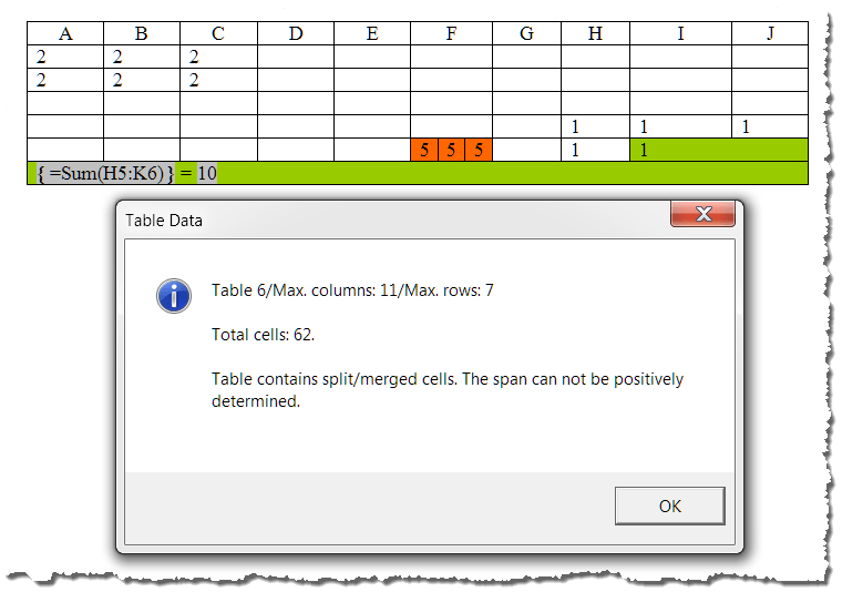 Table Cell Data AddIn (Word 2003)