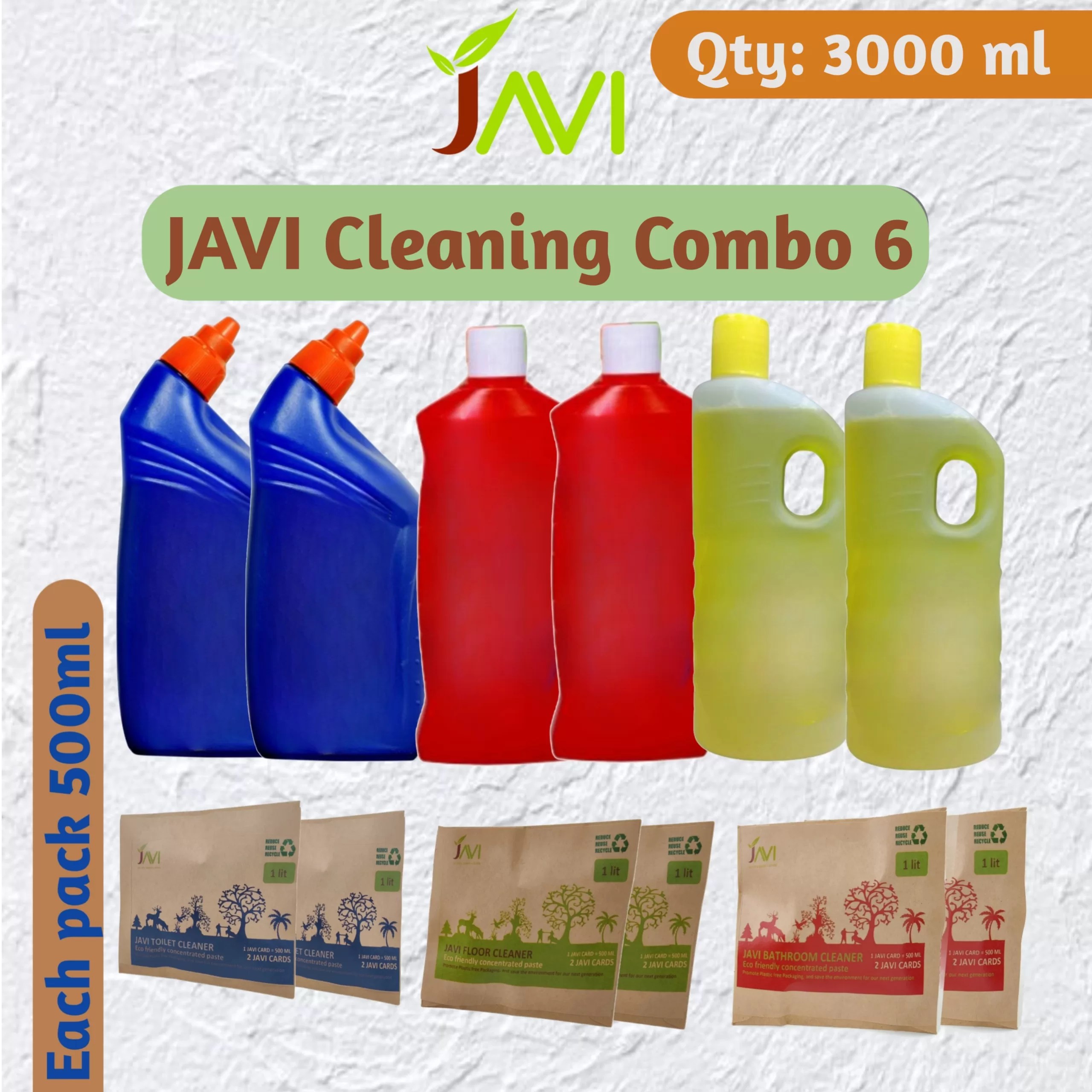JAVI CHHOTU Combo Cleaning Kit Floor, Bathroom, Toilet Cleaner (1 Ltr