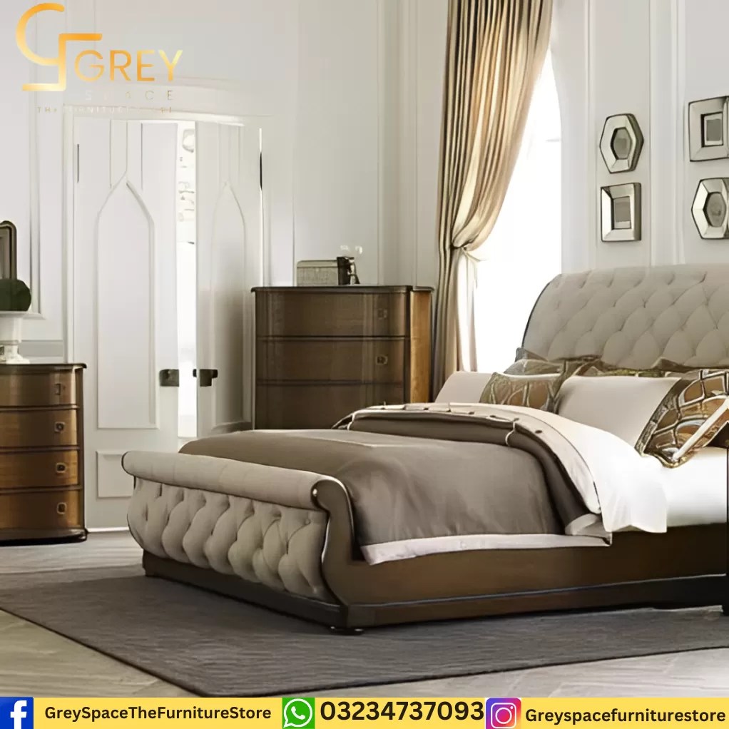 Bed Set Price In Lahore Pakistan Grey Spaces Furniture bedroom furniture Lahore