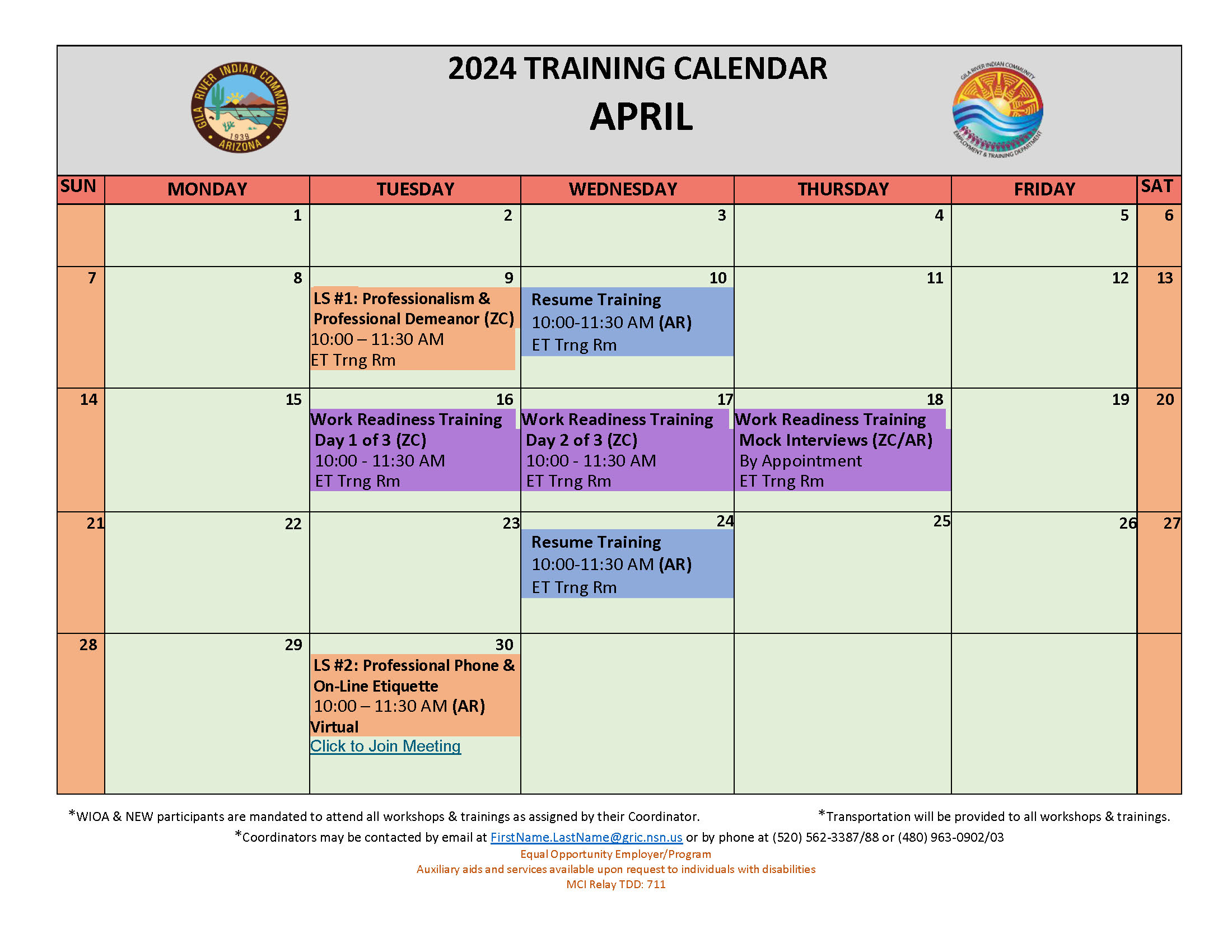 Gila River Indian Community Employment & Training Department