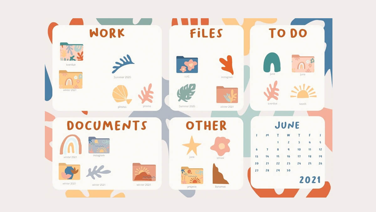 12+ Aesthetic Desktop Organizer Wallpapers & Backgrounds (Mac & PC)