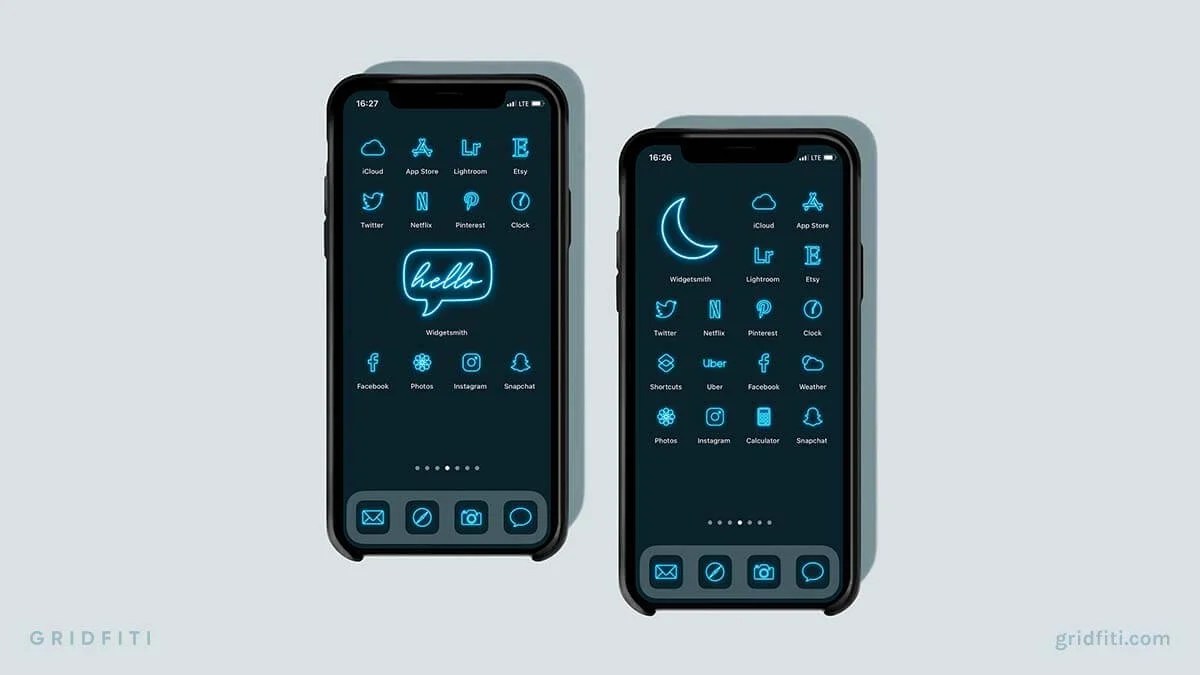 15+ Blue App Icon Packs for iOS 17 (iPhone & iPad) Gridfiti