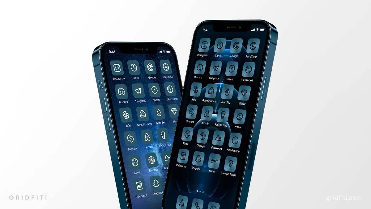 15+ Blue App Icon Packs for iOS 17 (iPhone & iPad) Gridfiti