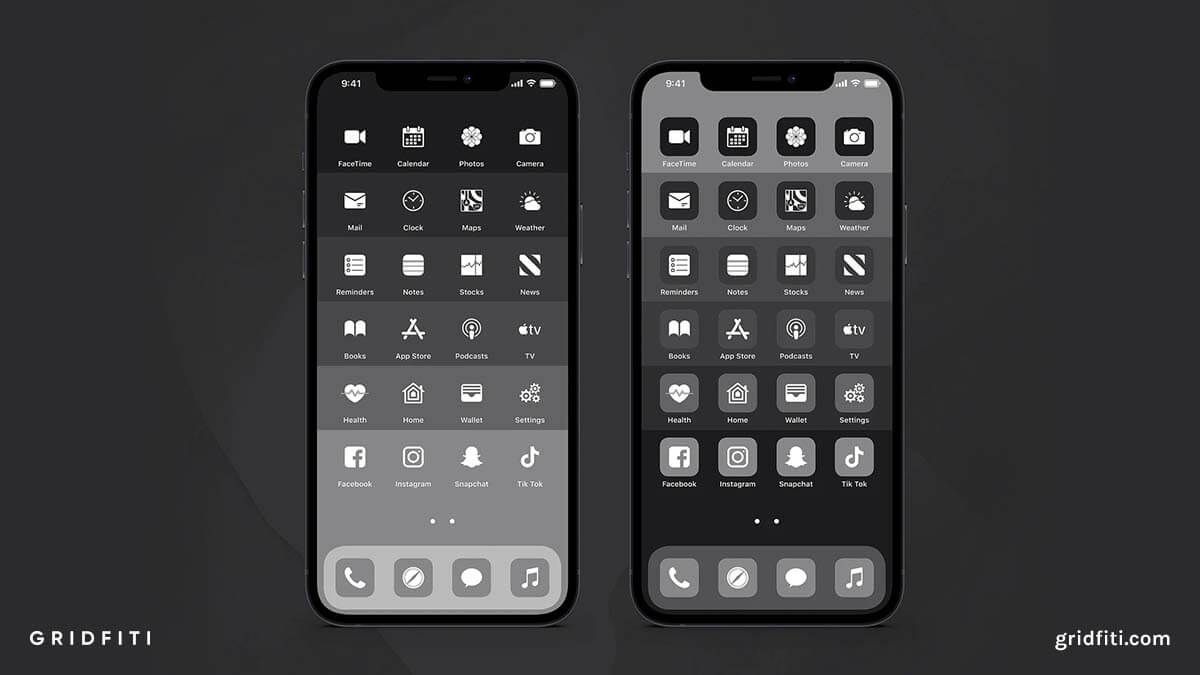 17 Gray App Icon Packs for iOS 17 (iPhone & iPad) Gridfiti