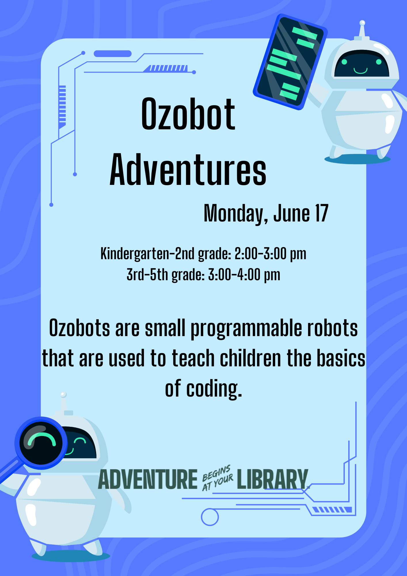 Ozobot Adventures Gridley Public Library District