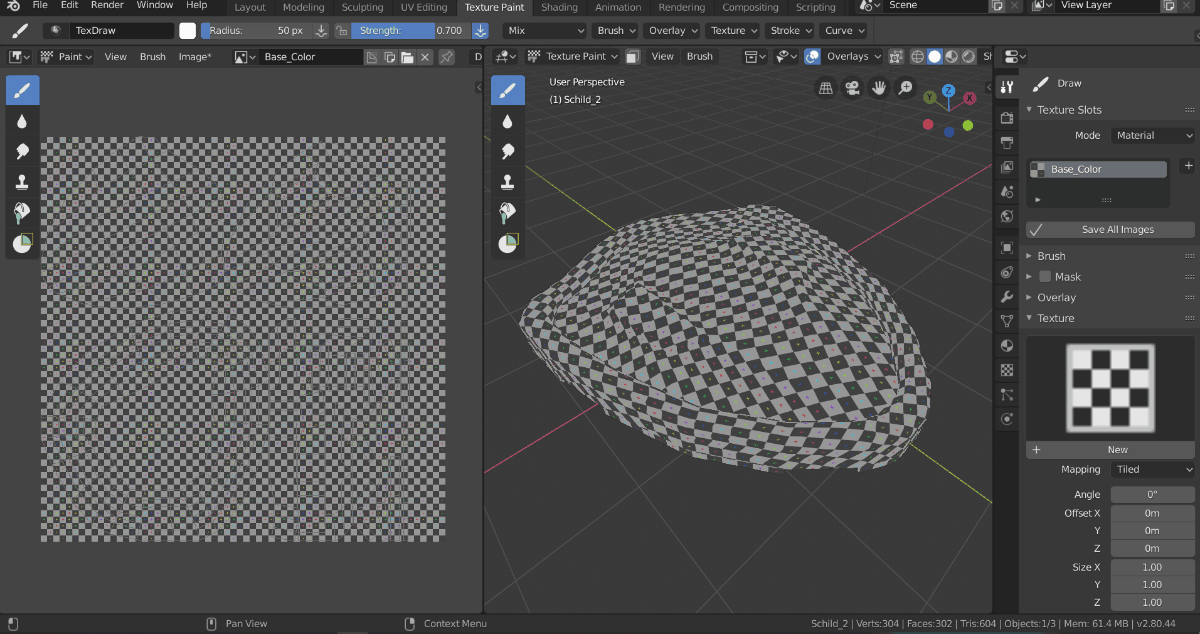 Übung 5.2 Texture Painting Computergrafik