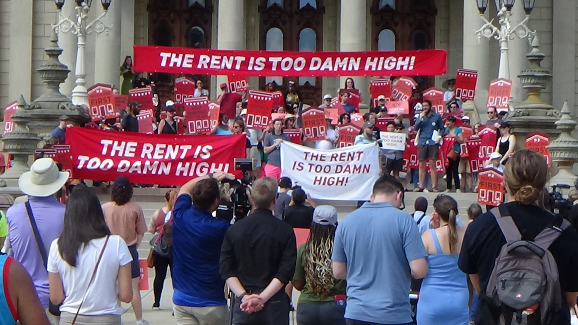Reflections on the Rent is Too Damn High Rally in Lansing Grand