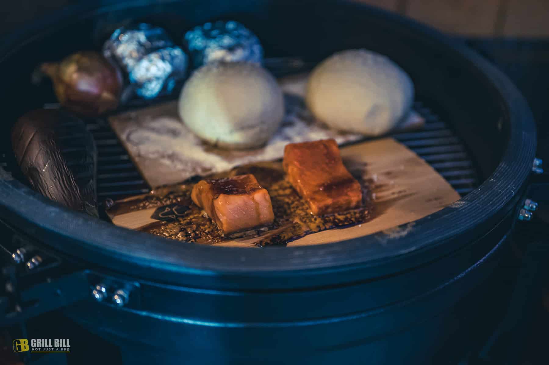 Warm smoked salmon with lime creme fraiche Grill Bill Kamado BBQ